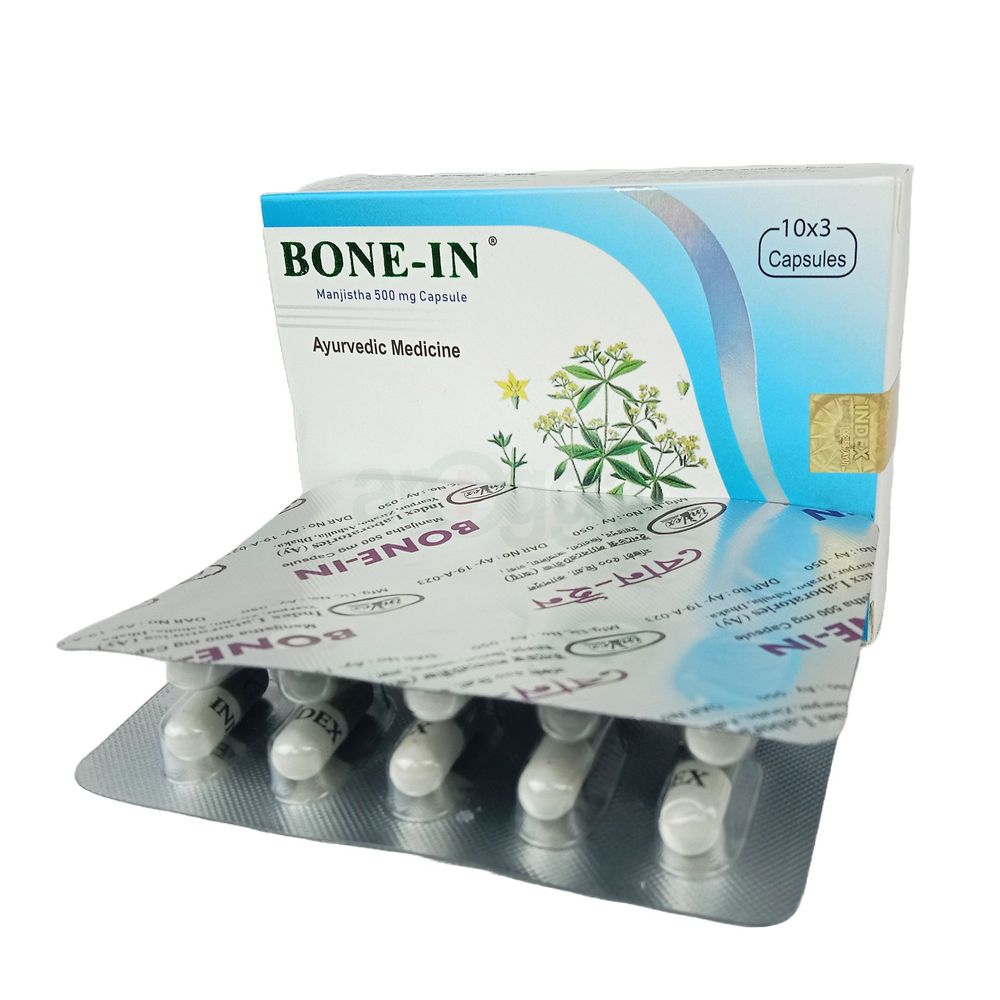 Bone-In ৫০০ মি.গ্রা. ১০ ক্যাপসুল (১ স্ট্রিপ) — Index Laboratories Ltd.