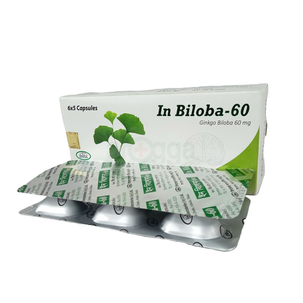 In Biloba 60 ৬০ মি.গ্রা. ৩০ ক্যাপসুল (১ বক্স) — Index Laboratories Ltd.
